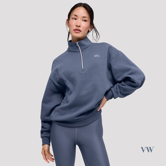 Brand new Alo acolade quarter zip pullover bluestone