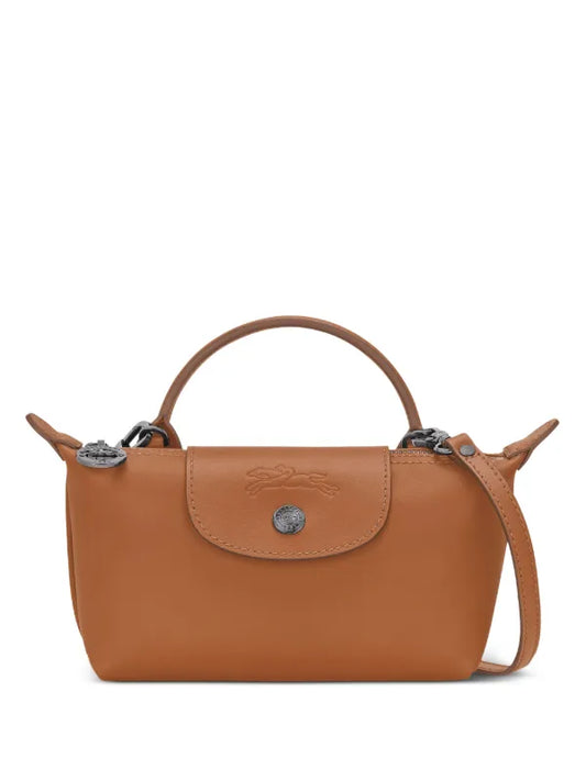 Longchamp le pliage mini bag leather brown