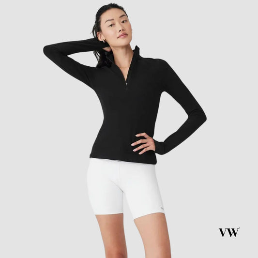 alo alosoft 1/2 Rapid pull over black
