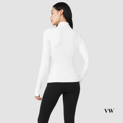 alo alosoft 1/2 Rapid pull over white