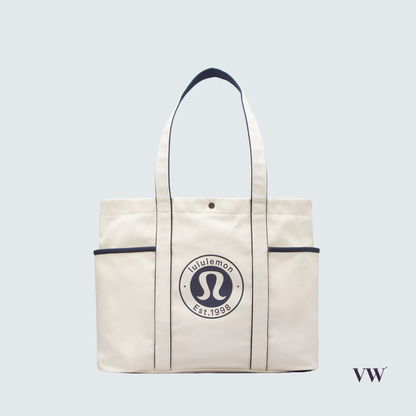 Lululemon Daily Multi-Pocket Canvas Tote Bag blue