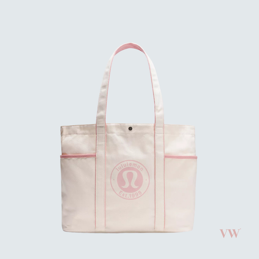 Brand new Lululemon Daily Multi-Pocket Canvas Tote Bag in pink haze