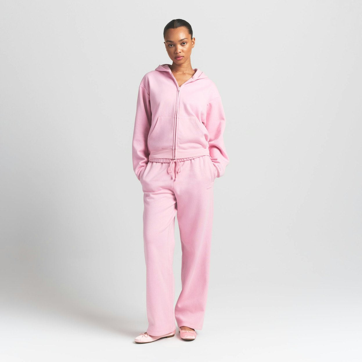 skims zip up hoodie pink