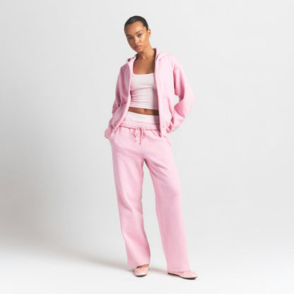skims zip up hoodie pink