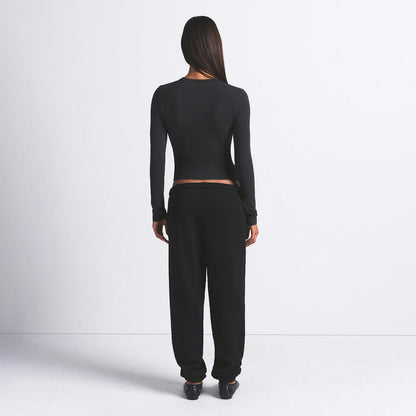 Skims dark gray long sleeve t shirt