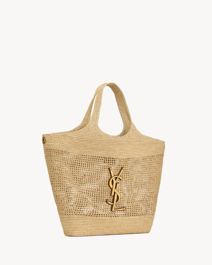 Saint Laurent icare raffia tote