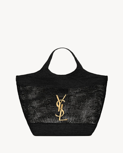 Saint Laurent icare raffia tote