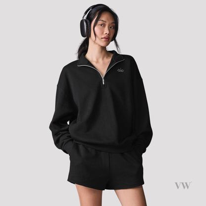 Brand new Alo acolade quarter zip  pullover Black