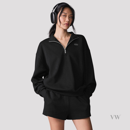 Brand new Alo acolade quarter zip  pullover Black